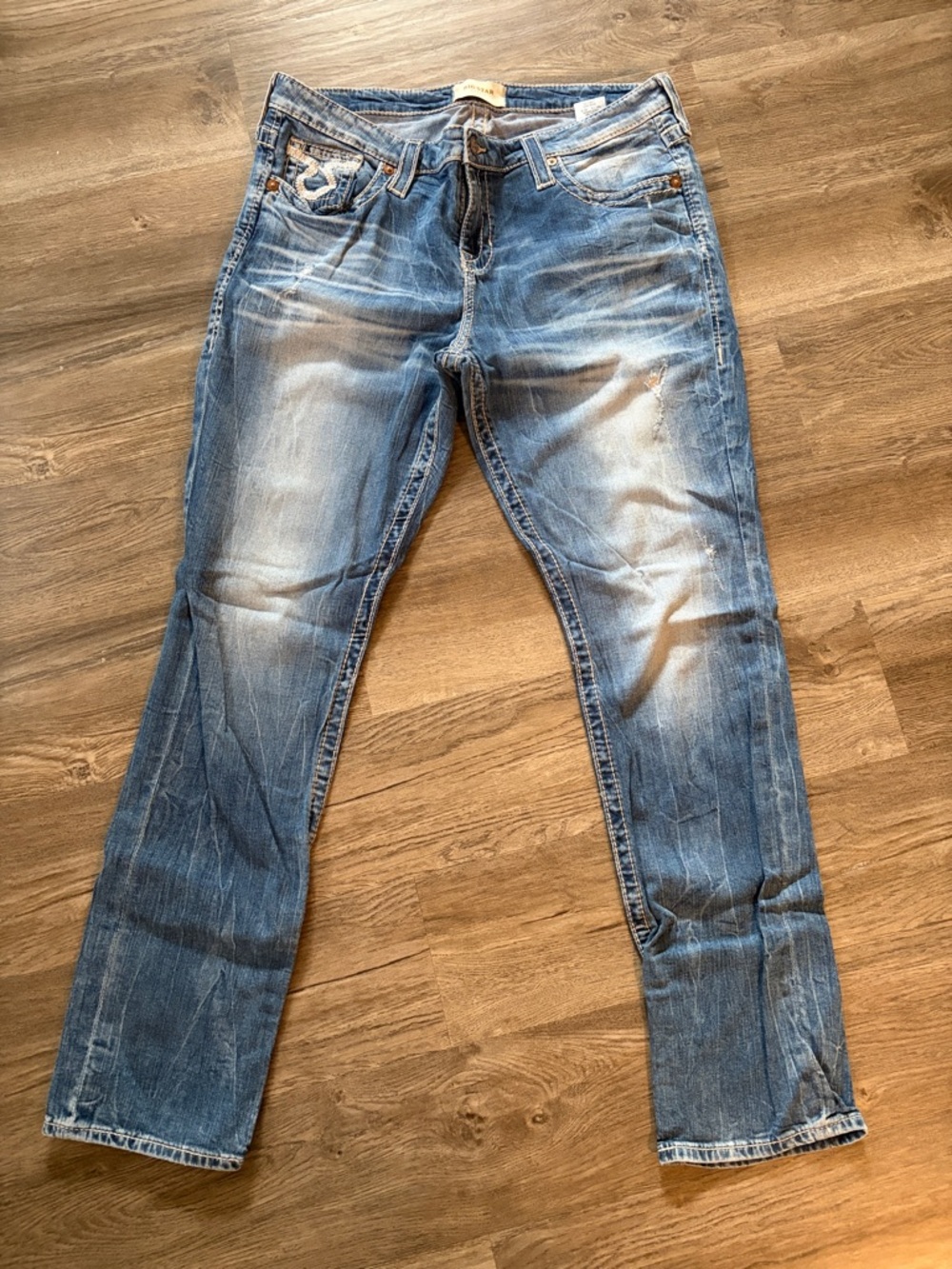 Big Star Light Wash Denim Jeans with Gold Label Women’s Size 34